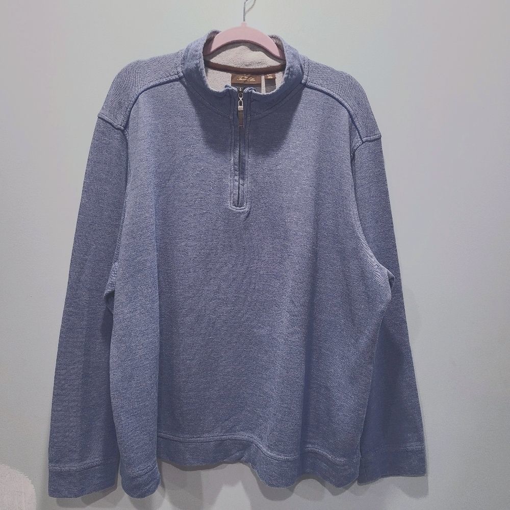 Tasso Elba Mens 1/4 Zip Blue Sweater Size 2XL P272